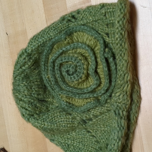 Knit beanie hat Women's boutique green OSFM - Picture 2 of 3